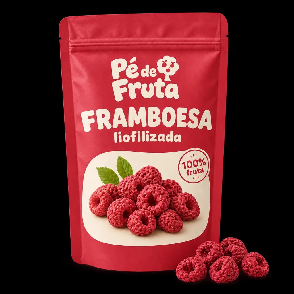 Embalagem Pé de Fruta de Framboesa liofilizada