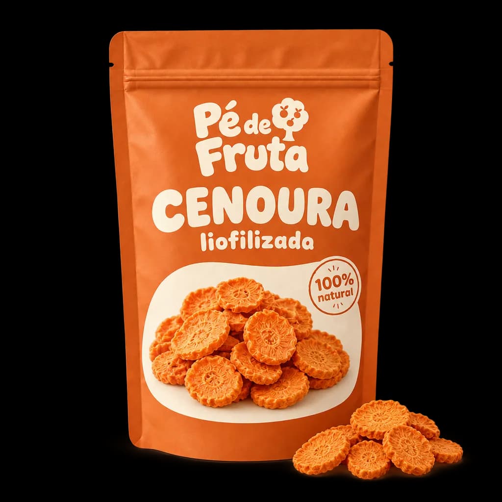 Embalagem Pé de Fruta de Cenoura liofilizada