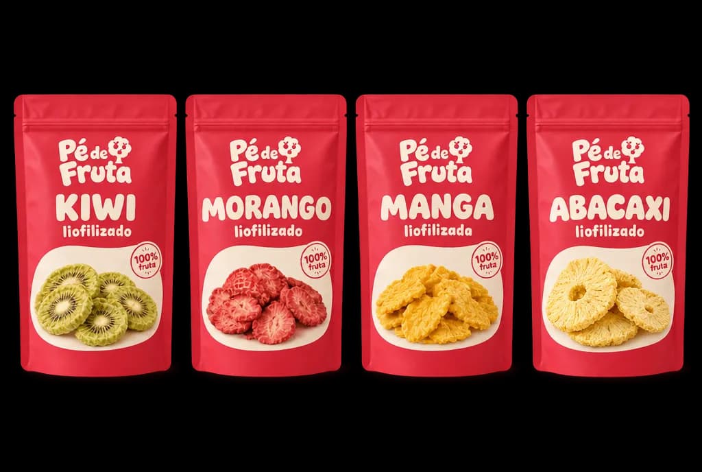 Embalagem Pé de Fruta de Combo Primeira Compra kiwi · morango · manga · abacaxi