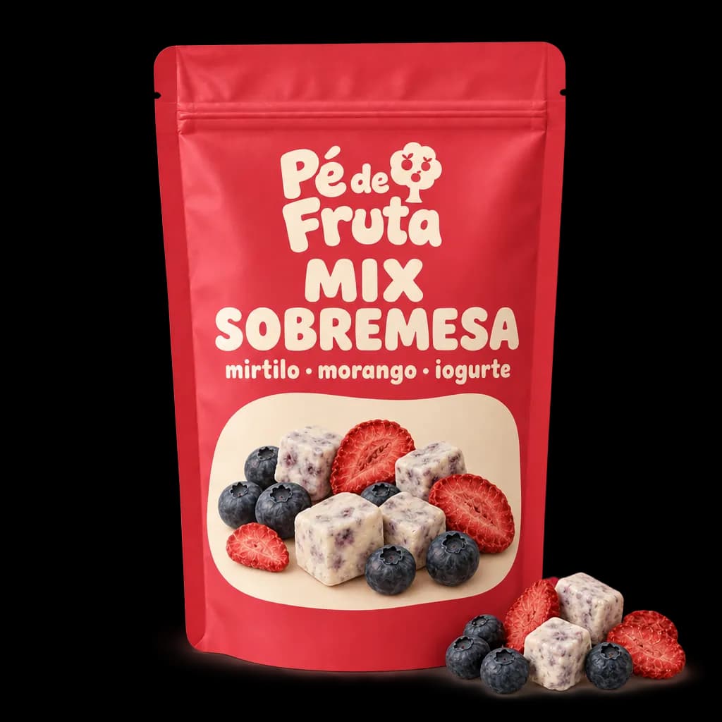 Embalagem Pé de Fruta de Mix Sobremesa mirtilo · morango · iogurte