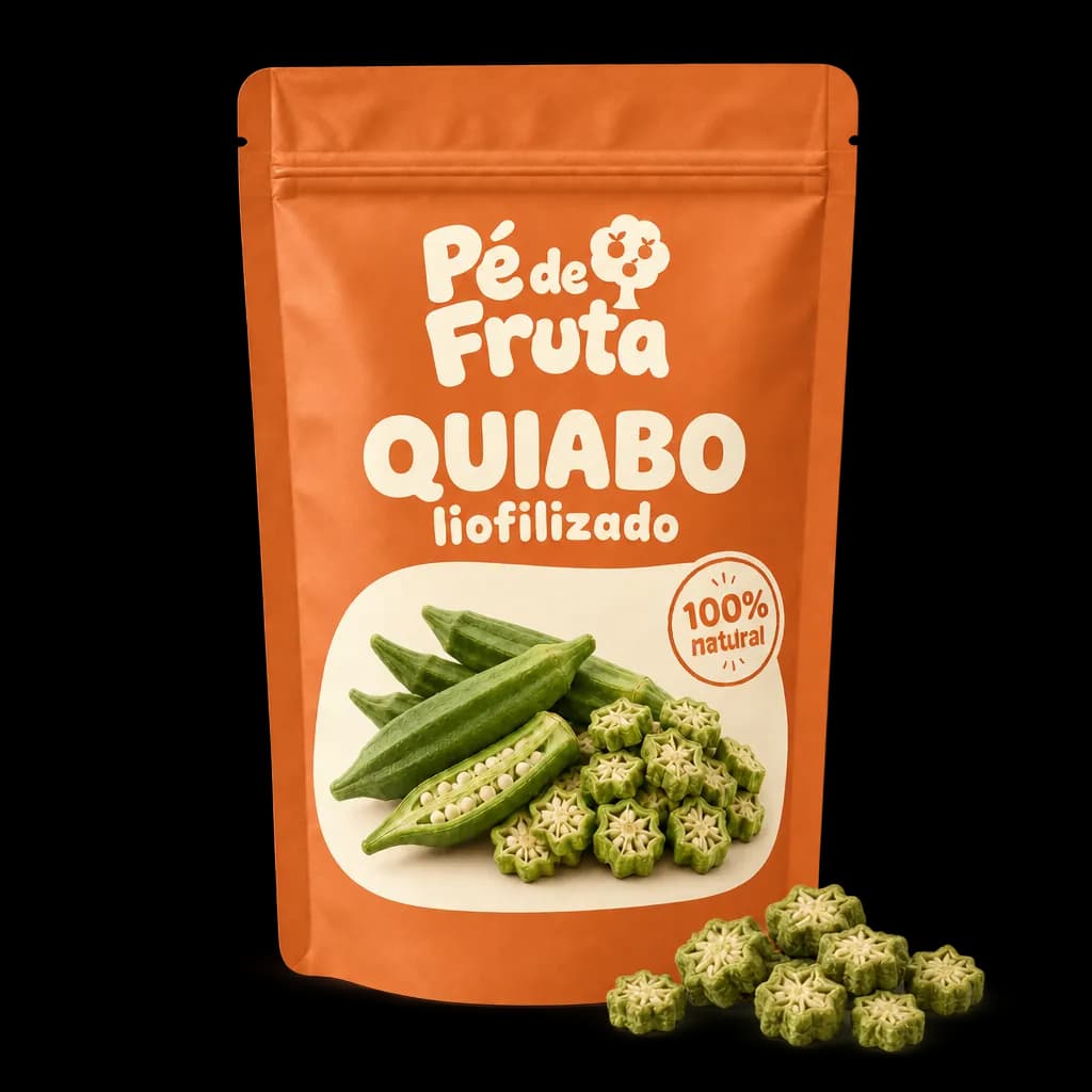 Embalagem Pé de Fruta de Quiabo liofilizado